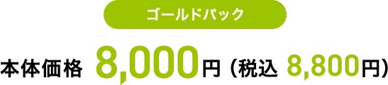 ゴールドパック本体価格 8,000円（税込 8,800円）