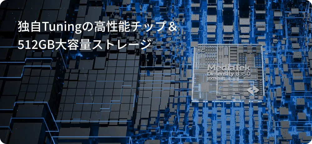 独自Tuningの高性能チップ&512GB大容量ストレージ